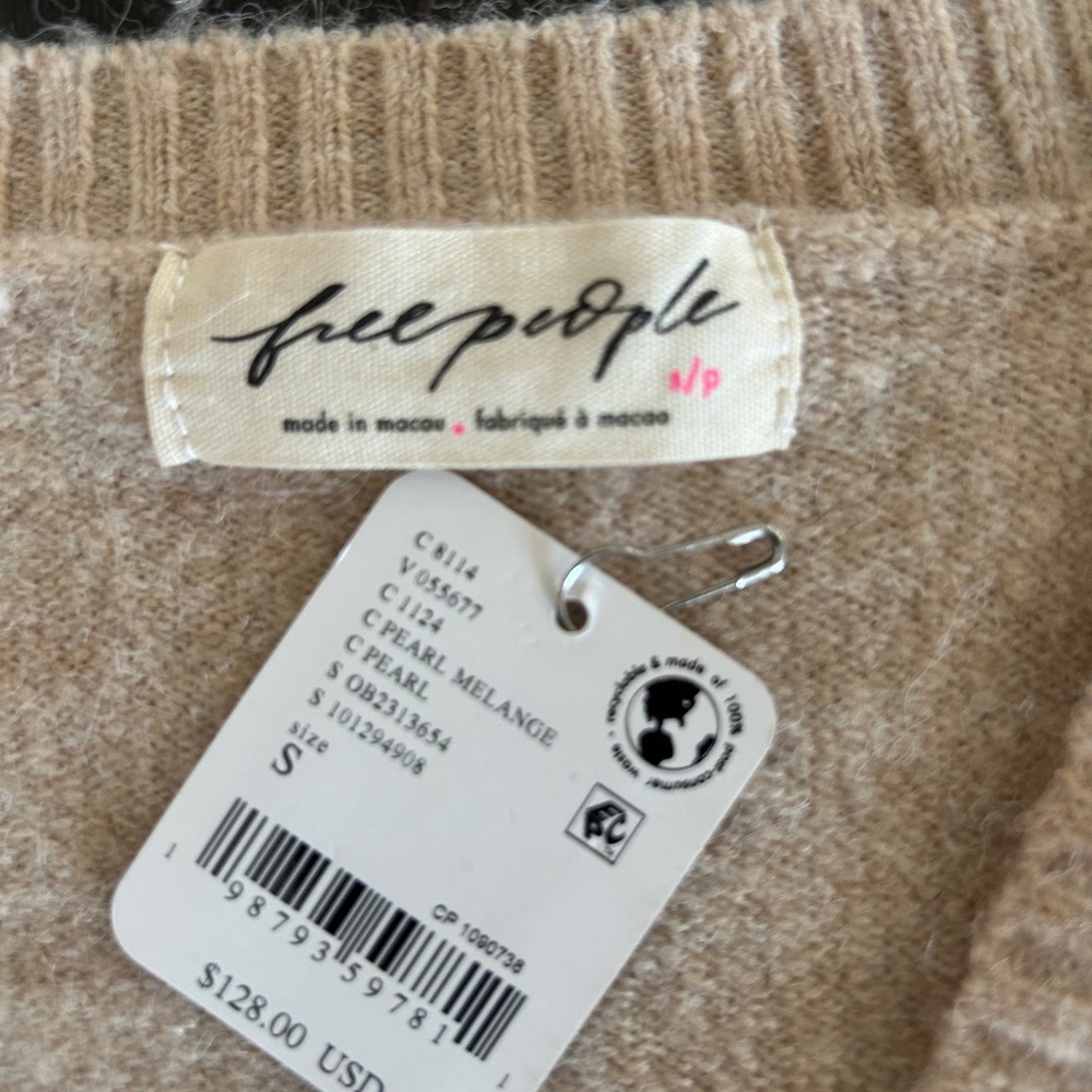 Free People School Girl Cardigan in Pearl Melange - Picture 7 of 10